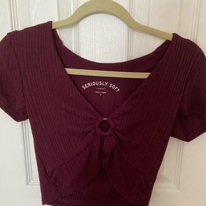 purple hoop crop top